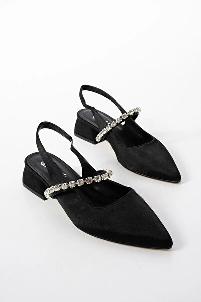 SHOW LİFE Saténové boty na kamenném podpatku