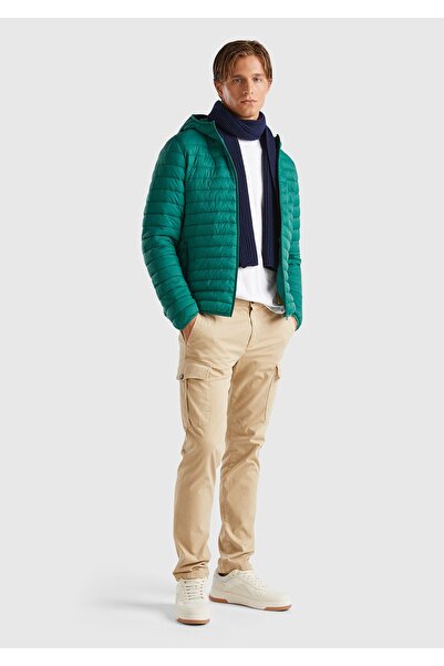 United Colors of Benetton Ανδρικό σκούρο πράσινο παλτό Puffa