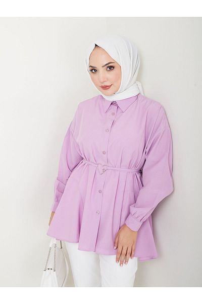VOLT CLOTHİNG Hijab-Tunika für Damen mit Hemdkragen und Herzdetail
