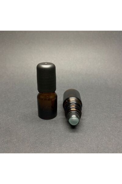 labshop41 3 ml Amber Cam Roll-on Şişe , Cam Esans Şişesi , 3cc Cam Bilyeli Şi...