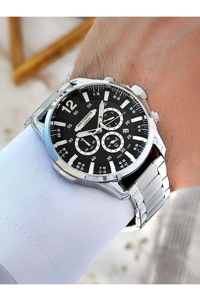 Lee Cooper 5 Atm Waterproof Steel Cord Men's Wrist Watch - Functions Active