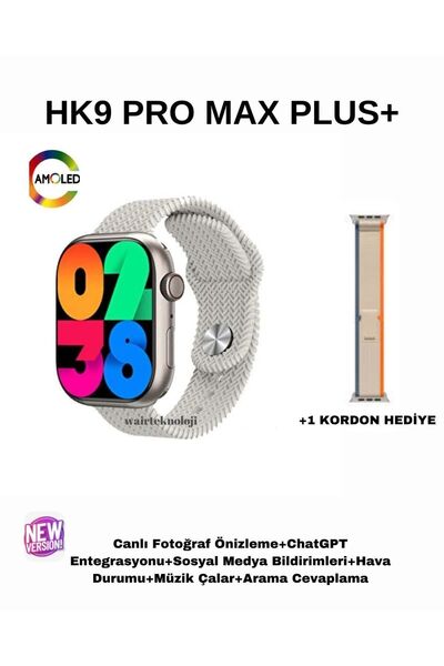 woodhub 6 Ay Watch9 HK9 PRO MAX PLUS (2024 YENİ NESİL) Canlı Fotoğraf Önizlem...