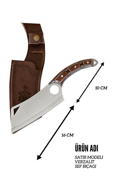 Genel Markalar Yatağan Satır Verzalit Sap Şef Bıçağı Deri Kılıf Hediye Mutfak...