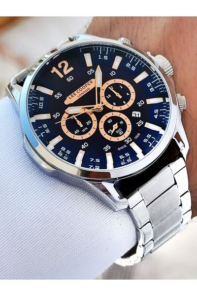 Lee Cooper 5 Atm Waterproof Steel Cord Men's Wrist Watch - Functions Active