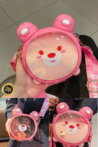 Snow Homs 2 Outlet Bpa Free Cute Teddy Bear Model Water Bottle - Children's School Water Bottle