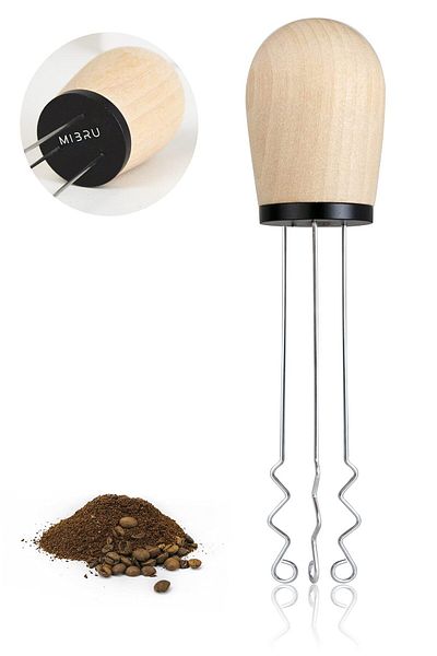 MIBRU Coffee wooden needle distributor zigzag light brown