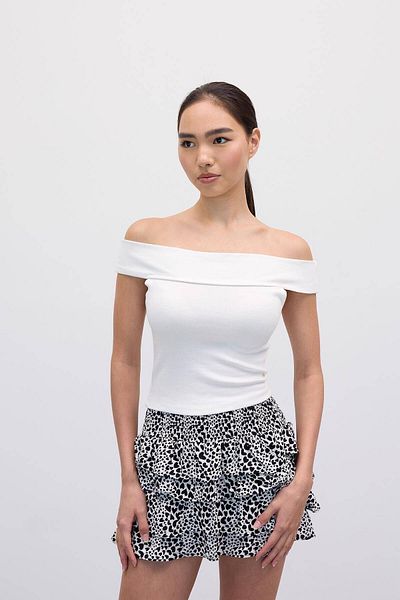 Addax Modal Boat Neck Blouse - B16161-P13