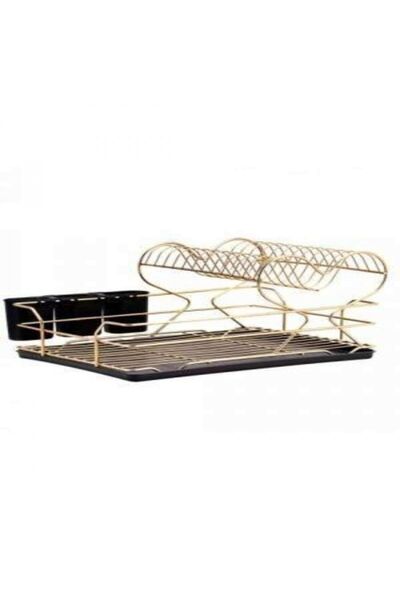 LarinHome Lalezar Lzr-519 Gold Lale Kalpli Bulaşıklık Bulaşık Kurutmalığı Bul...