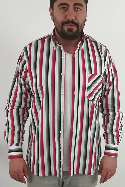 TOUSUS Ανδρικό πουκάμισο με ριγέ Lycra Regular Fit Kls-4023-tss