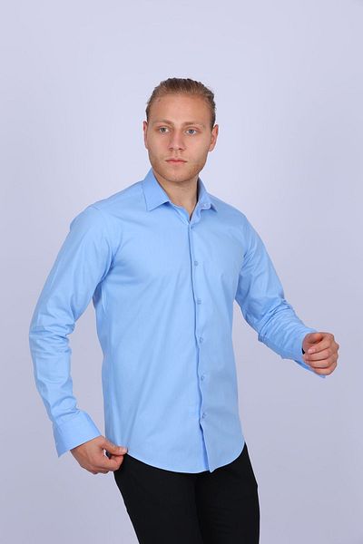 TOUSUS Мъжка риза Slim Fit синя Slm-5073-tss
