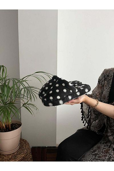 Behtah Kundura Γυναικείες παντόφλες με αφράτες κουκκίδες Silent Sole - Furry Dowry Bundle