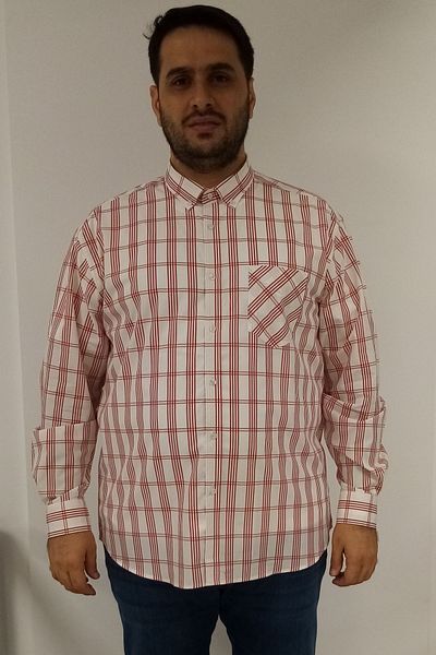 TOUSUS Plus Size Plaid White Men's Shirt Btl-6128-tss