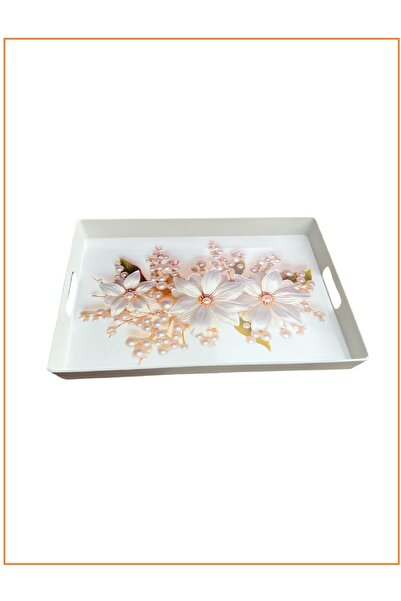 EZMK EV GEREÇLERİ Çay Tepsisi, Kahve Tepsisi, Sunum Tepsisi 37x27 cm