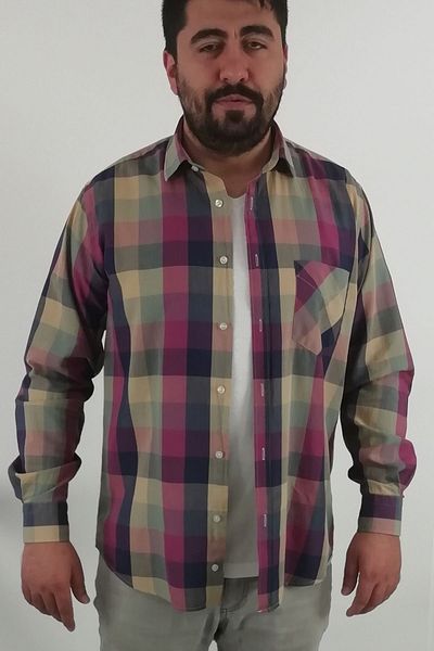 TOUSUS Ανδρικό πουκάμισο Regular Fit καρό Voile Kls-4028-tss
