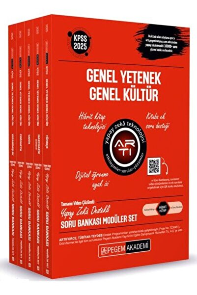 Pegem Akademi Yayıncılık Pegem 2025 KPSS Genel Yetenek Genel Kültür Soru Bankası Modüler Set Çözümlü Pegem Akademi Yayınları