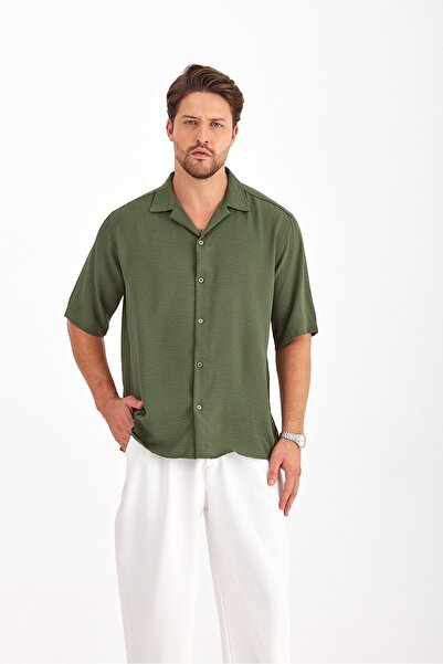 Gray Clothing Ανδρικό καλοκαιρινό πουκάμισο με υφή Loose Fit Κοντό μανίκι Καλ...