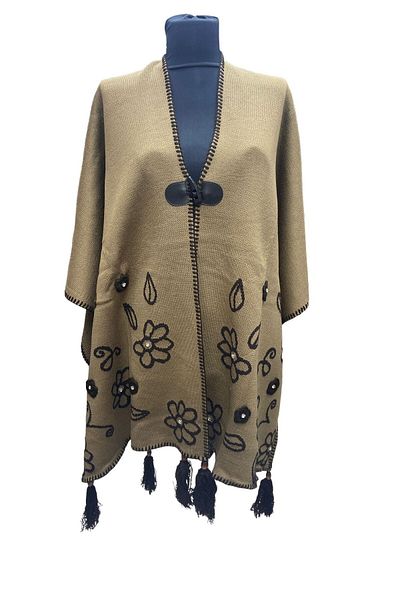 mim eşarp Akmoda - Χοντρό χειμωνιάτικο πλεκτό μακρύ πόντσο