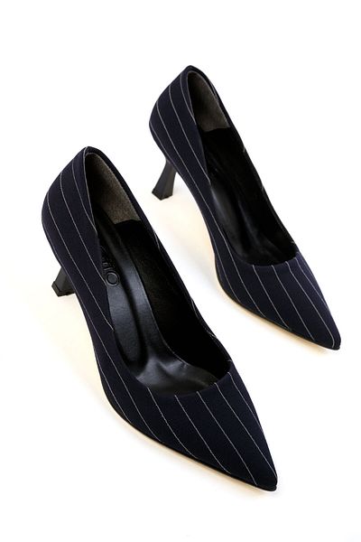 SOHO Classic Navy Blue Women's Heeled Shoes - 19663
