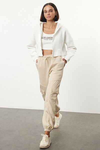 Trendyol Collection Jogginghose mit Garni-Details aus Popeline in Braun - Twoaw25Ea00009