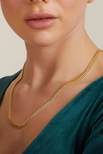 Fiyonk Kuyumculuk 14 Ayar Altın Viyana Zincir Otto Kadın Kolye Omega Kilitli l Günlük Kullanıma Uygun l Modern Tasarım