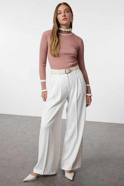 Trendyol Collection Pulover din tricotaje Dusty Rose Color Block TWOAW22KZ1250
