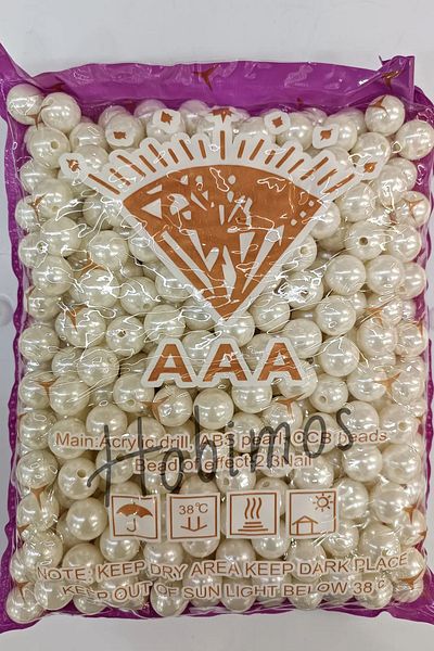 Hobimos 500 Pieces 14mm Cream Pearl Beads - a Quality Plastic, Jewelry and Bag Making Beads