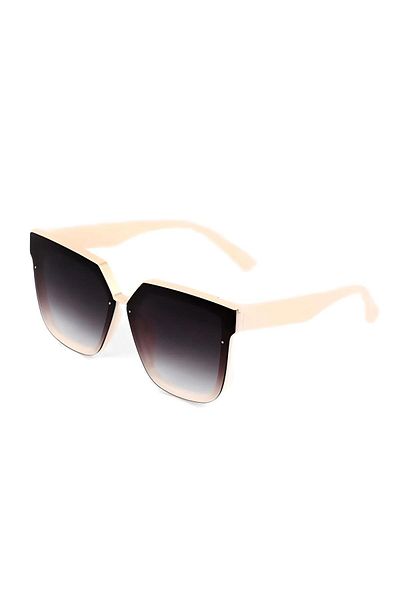 MİSE Cream Colored Selin Square Design Sunglasses