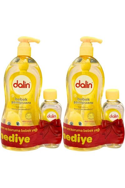 Dalin Classic Baby Shampoo - 700ml Pump and 100ml Baby Oil Gift (Moisture Protection) Set of 2