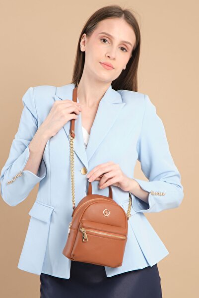 Garbalia Merida Women's Tan Shoulder Bag - Small Size, Strap, Zipper and Card Holder