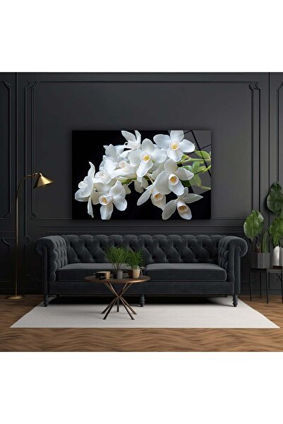 GLAZELLA Son Orkide Dekoratif Yatay Cam Tablo