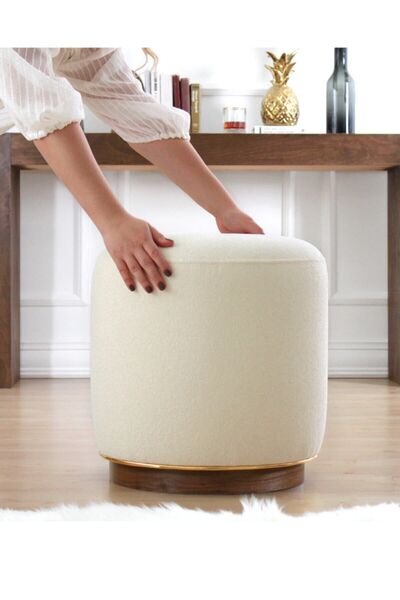 Lorencehome Zeone Puf - Krem
