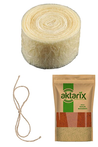 aktarix 1 Kg Kıyma İçin Evde Sucuk Yapma Seti Bağırsak Acılı Baharat Harcı ve Bağlama İpi