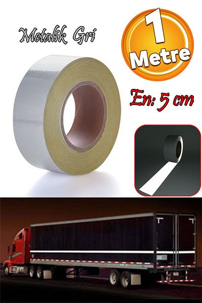 Badem10 Metalized Gray Reflective Night Glow Tape - 5 Cm, 1 Mt Warning Tape