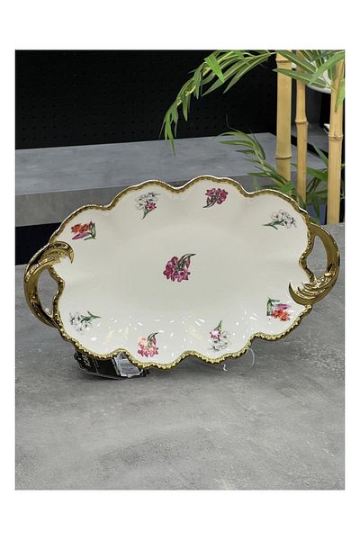 Doğudeko Lux Porcelain - Moralez Gold Serving Plate