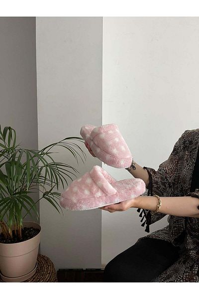 Behtah Kundura Γυναικείες παντόφλες με αφράτες κουκκίδες Silent Sole - Furry Dowry Bundle