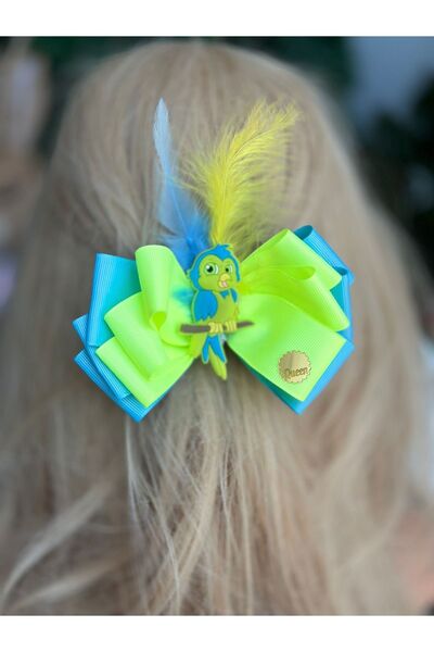 QUEEN AKSESUAR Розкішний дизайн - милий пухнастий папуга з кліпсою