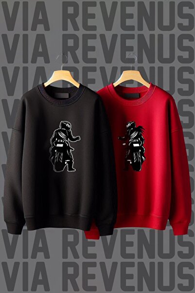 Vordevia Hanorac combinat oversize cu motor imprimat Valentine's