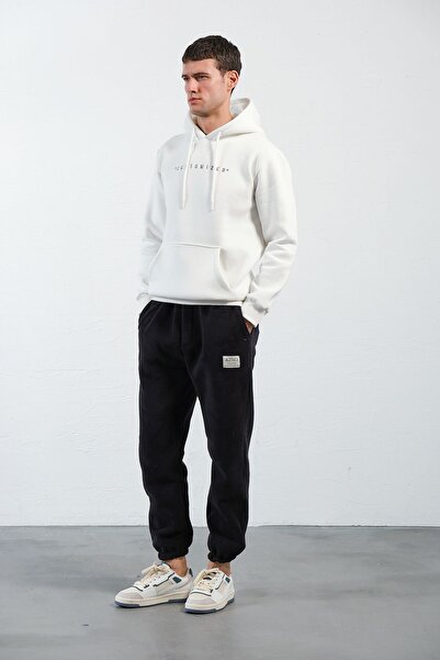 aziso Ανδρικό Oversize Μαύρο Fleece Φούτερ