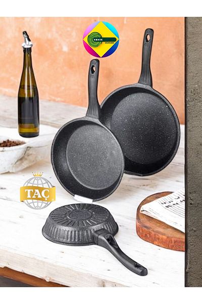 Taç Granite Triton 3-Piece Crown Cast Pan Set