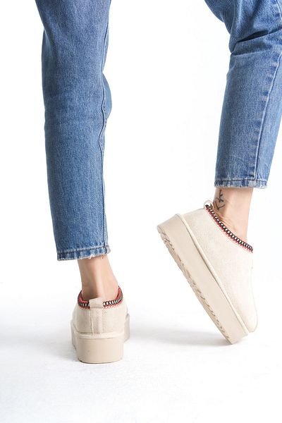 Super Shoes Μπεζ Γούνινες Μάλλινες Μπότες - Γυναικεία Εποχιακά Παπούτσια, Κοντή Άνετη Σόλα
