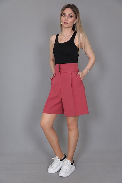 ÖNDER ÖZSOY Fusta cu talie inalta Pantaloni scurti-tigla