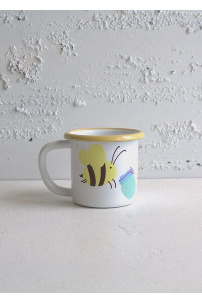 Elifle Emaye Tabak Kase Kupa 3'lü Çocuk Set Mama Takımı Çocuk Yemek Takımı