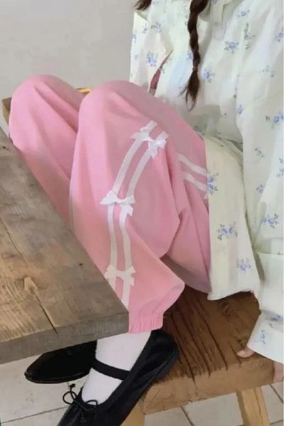 DEEFWEAR Παντελόνι φούτερ Tech Side Stripe Pink Coquette Unisex Parachute