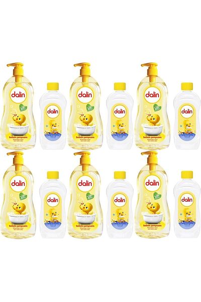 Dalin Classic Baby Shampoo - 700ml Baby Oil with Pump and 100ml (Set of 6)