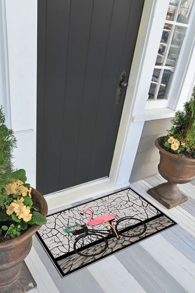 Napoli Home Flamingo Printed Non-Slip Base Erasable Door Mat (40X60Cm)