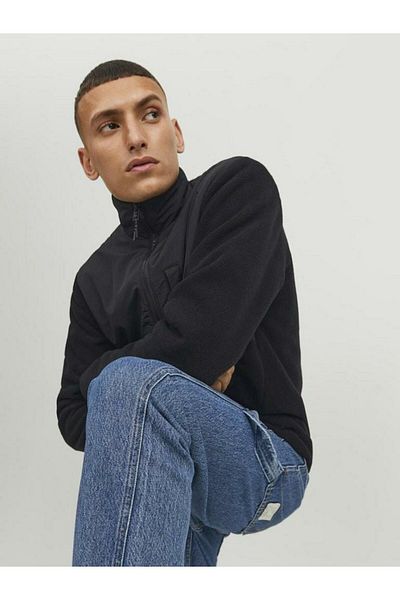 Jack & Jones Μαύρο ανδρικό μπουφάν Fleece - Jjemarvin Noos Fleece 12235864-Μαύρο