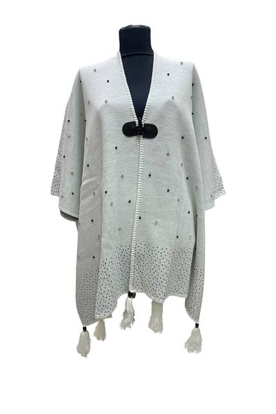 mim eşarp Akmoda - Χοντρό χειμωνιάτικο πλεκτό μακρύ πόντσο