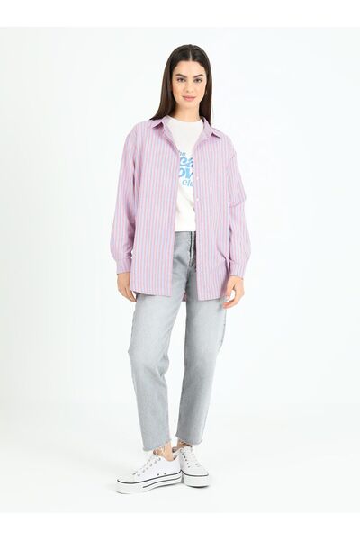 Benin Benin Cotton Shirt - Blue Striped