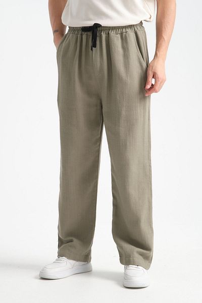 Redline Thicked Men's Thick Baggy Linen Look Comfortable Trousers Wide Leg New Season