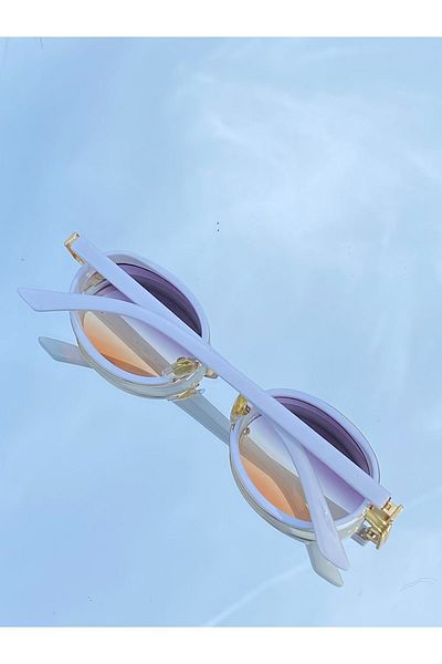 MİSE Unisex Oval Metal Sunglasses